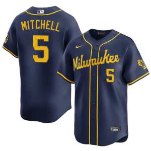 Mens Navy #5 The Beermakers Garrett Mitchell 2026-27 Jersey 570041-622 - Image 1