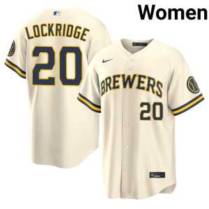 Womens Brewer Nation Brandon Lockridge #20 2026-27 Cream Jerseys 247568-771 - Image 1