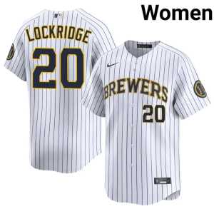 Womens White #20 Limited Brandon Lockridge Milwaukee Brewers Jersey 518577-194 - Image 1