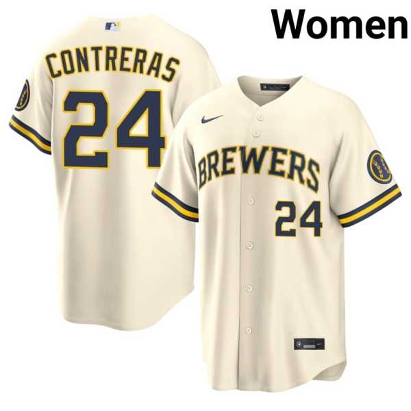 Women20202620William20Contreras20milwaukee20brewers20baseball20cream20jersey.jpg