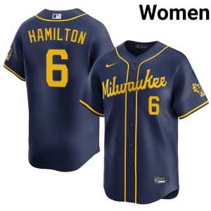Women's Navy #6 MIL Game David Hamilton Jerseys 957662-558 - Image 1