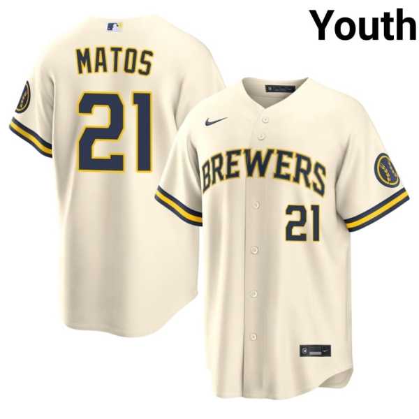 Youth20202620Luis20Matos20milwaukee20brewers20baseball20cream20jersey.jpg